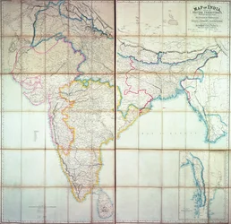 Map of India, 1857